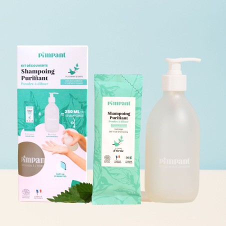 Kit découverte Shampoing purifiant (1 bouteille + 1 stick) - Pimpant