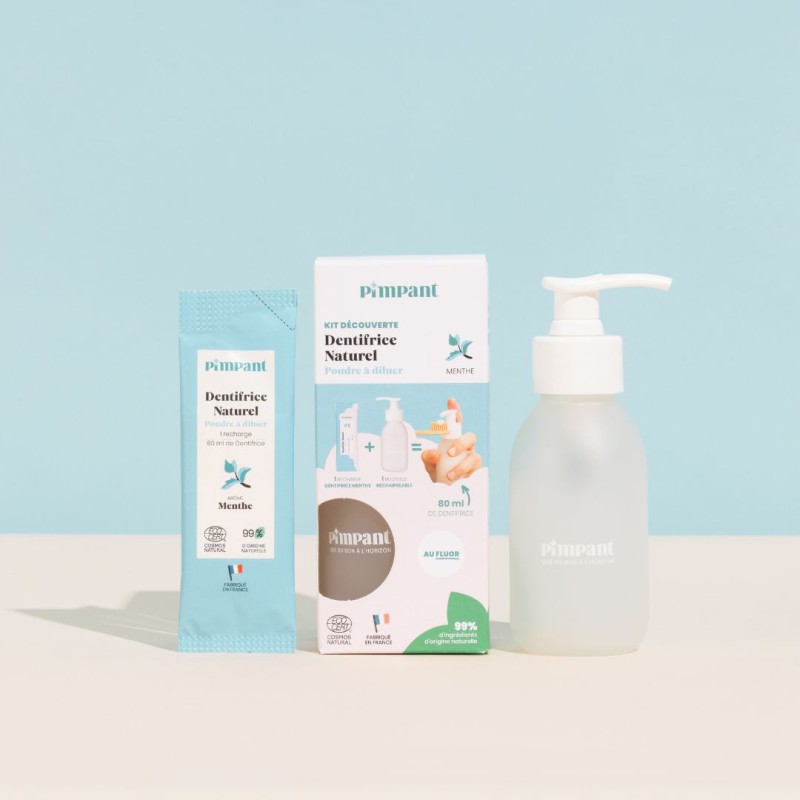 Kit dentifrice naturel menthe Pimpant rechargeable | Lucie in the R
