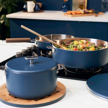 Poêle inox “La Merveilleuse” 28 cm – Cookut | Cuisson saine & design