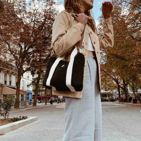 Sac à main Louise en coton noir – Hindbag, bio & design élégant