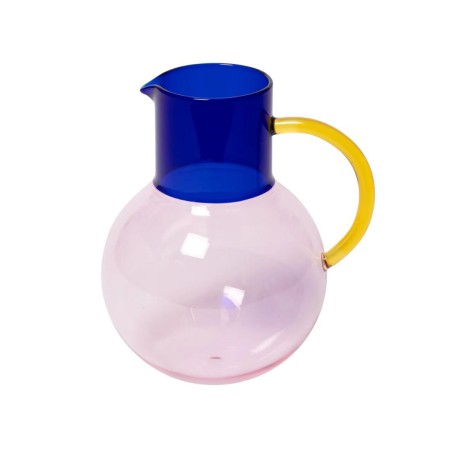 Carafe en verre Large Pablo - Pink Cobalt Yellow - Block Design