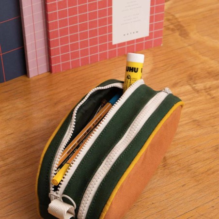 Trousse Malo Tricolore – Bleu électrique & contrastes | Hindbag