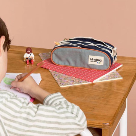 Trousse Malo Tricolore – Sauge & contrastes | Hindbag