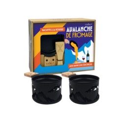Coffret 2 Raclettes à la bougie Cookut - Noir Montagne – Nomade & duo convivial \n\n