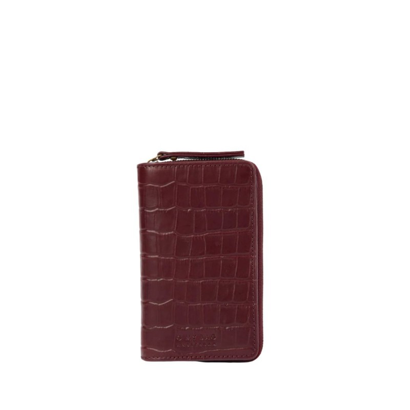 Jett portefeuille Dark Cherry Croco Print Leather - O My Bag