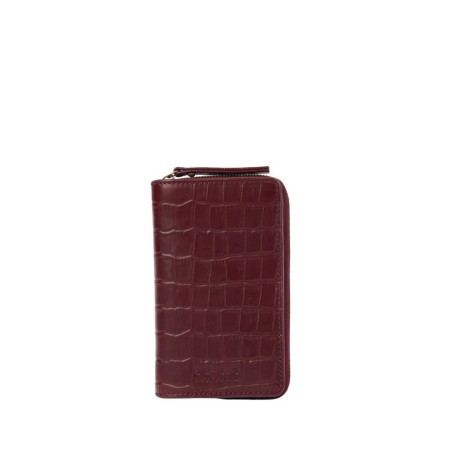 Jett portefeuille Dark Cherry Croco Print Leather - O My Bag