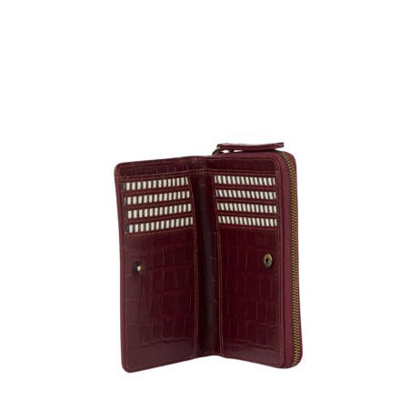 Jett portefeuille Dark Cherry Croco Print Leather - O My Bag