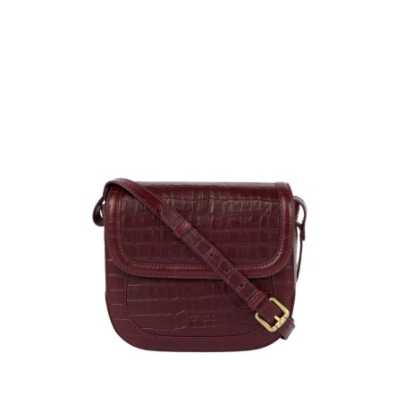 O My Bag - Nina cherry croco - Sac en cuir à bandoulière