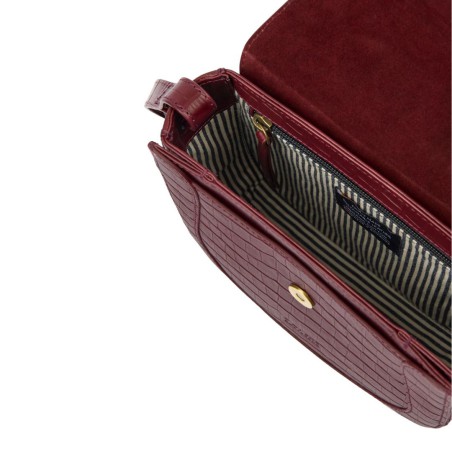 O My Bag - Nina cherry croco - Sac en cuir à bandoulière