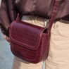 O My Bag - Nina cherry croco - Sac en cuir à bandoulière
