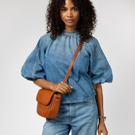 Nina cognac - Sac en cuir à bandoulière - O My Bag