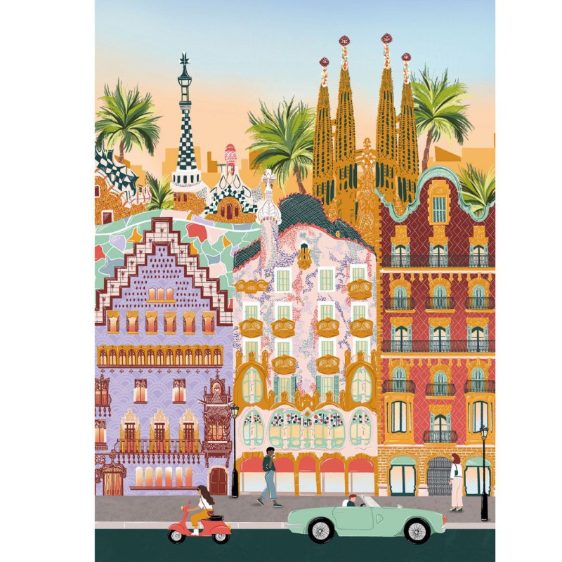 Puzzle 1000 pièces -Barcelona - Pieces & Peace