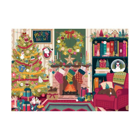 Puzzle 2000 pièces - Cheminée de fête