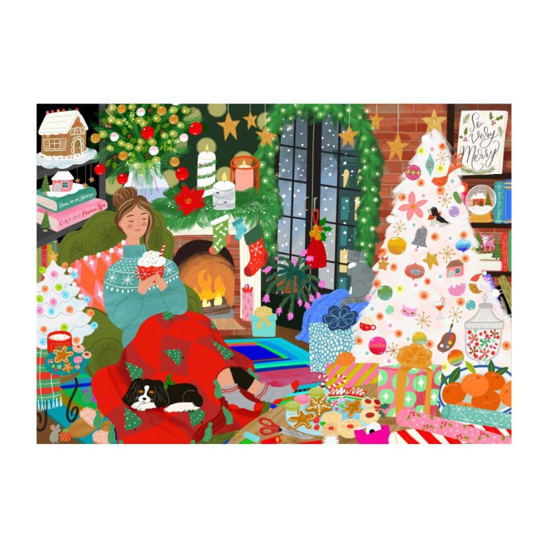 Puzzle 1500 pièces - Le coin de noël - Pieces & Peace