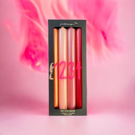 Graphic Lights X-Mas Countdown – Set 4 bougies numérotées Noël design – Pink Stories