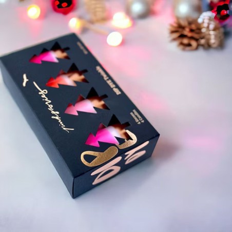 Bougies Pillar Dip Dye Twinkle Copper Diamonds – Pink Stories | Lot de 4 bougies décoratives