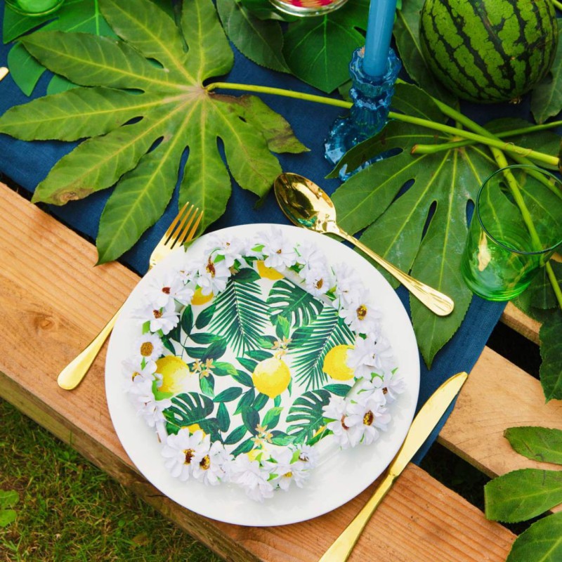 Serviette en papier Tropical Fiesta Palm Lemon - Talking Tables