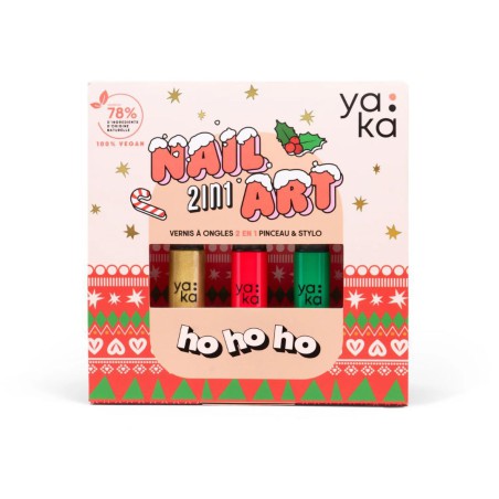 Kit Vernis 2-en-1 Noël – Yaka Paris, Manucure Facile et Brillante
