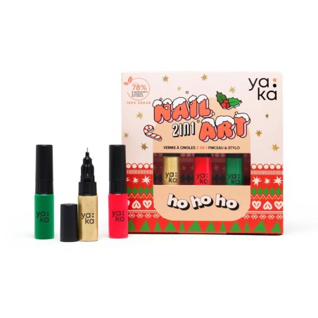 Kit Vernis 2-en-1 Noël – Yaka Paris, Manucure Facile et Brillante