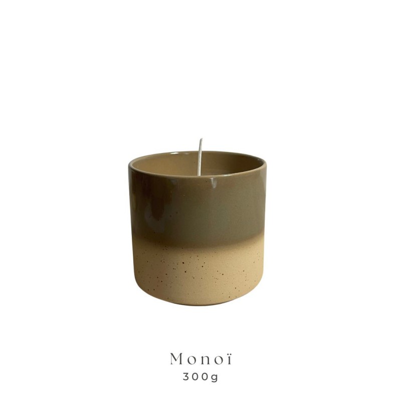 Bougie Céramique Monoï 100g - Cire Végétale Écologique - Maison Évidence