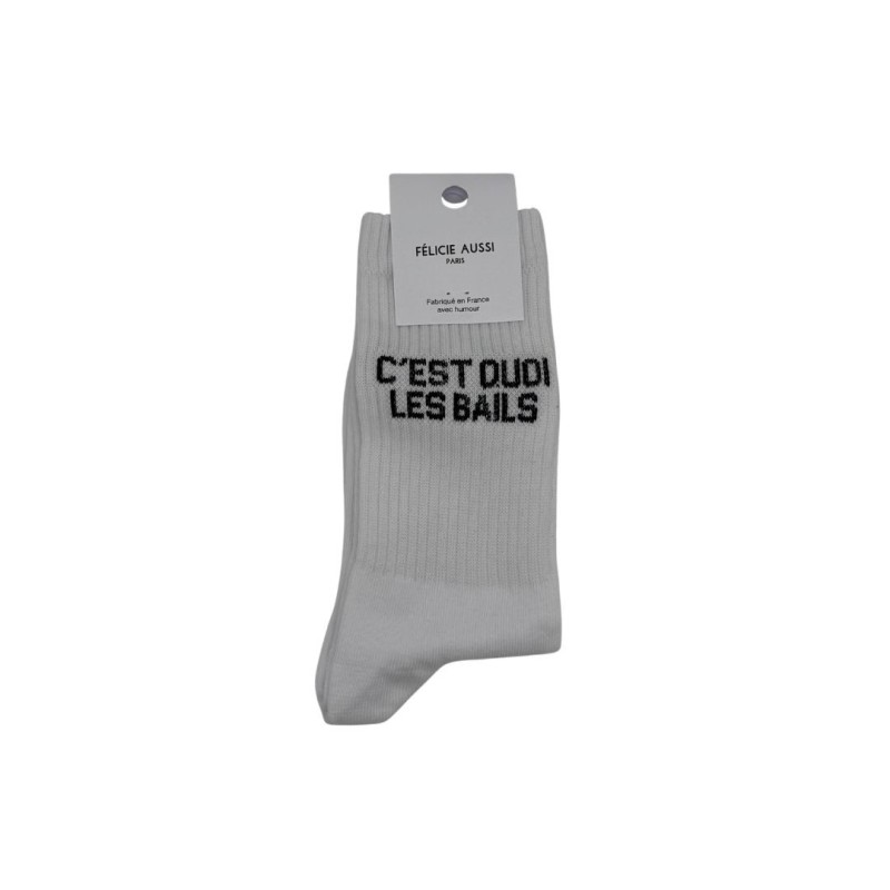 Chaussettes hautes blanches – Félicie Aussi | Taille 36–40 | Fabriquées en France