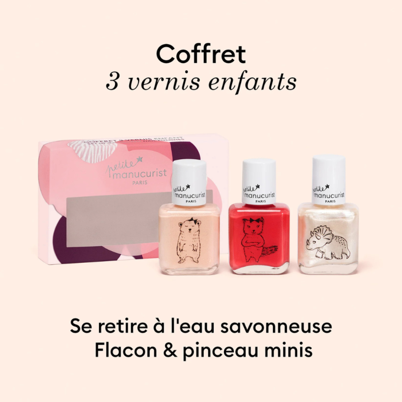 Manucurist - Trio de Vernis à Ongles Enfant Bonnie-Janice-Lily - Facile à Enlever à l'Eau