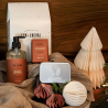 Coffret Noël - Savon liquide & solide fleur d'oranger, boîte à savon en alu - Fer à cheval