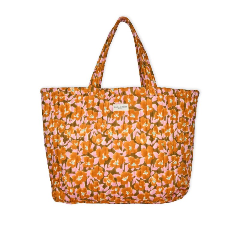 Cabas – Sac Cabas Matelassé en 100% Coton Fait Main, 40 x 35 x 15 cm | Bindi Atelier