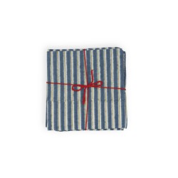 Serviettes en tissu Suzette à Table – Lot de 4 – Coton surcyclé et coloré