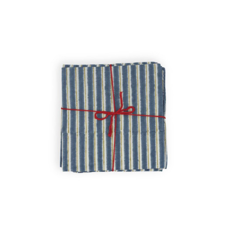 Serviettes en tissu Suzette à Table – Lot de 4 – Coton surcyclé et coloré