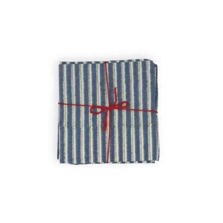 Serviettes en tissu Suzette à Table – Lot de 4 – Coton surcyclé et coloré