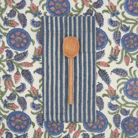 Serviettes en tissu Suzette à Table – Lot de 4 – Coton surcyclé et coloré