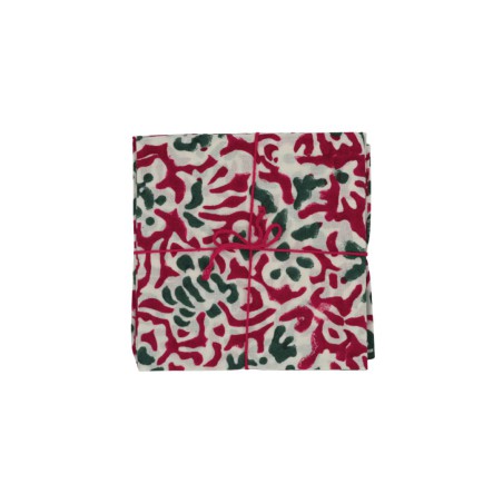 Serviettes en tissu Suzette à Table – Lot de 4 – Coton surcyclé et coloré