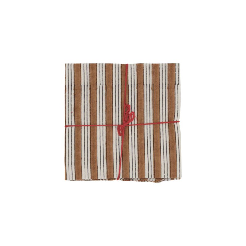 Serviettes en tissu Suzette à Table – Lot de 4 – Coton surcyclé et coloré