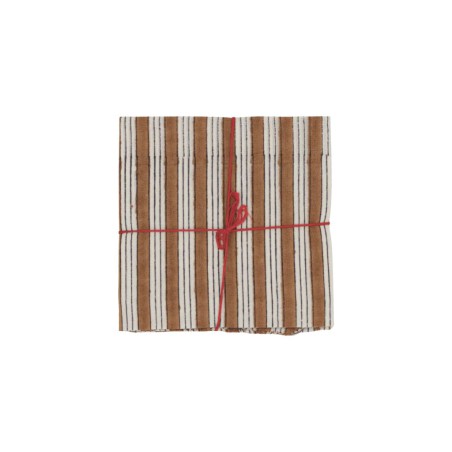 Serviettes en tissu Suzette à Table – Lot de 4 – Coton surcyclé et coloré