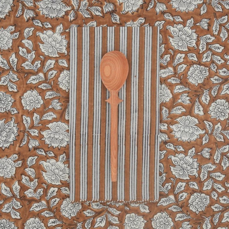 Serviettes en tissu Suzette à Table – Lot de 4 – Coton surcyclé et coloré