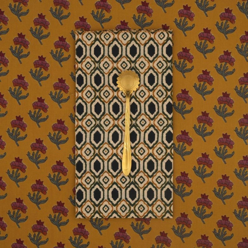 Serviettes en tissu Suzette à Table – Lot de 4 – Coton surcyclé et coloré