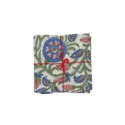 Serviettes en tissu Suzette à Table – Lot de 4 – Coton surcyclé et coloré