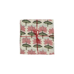 Serviettes en tissu Suzette à Table – Lot de 4 – Coton surcyclé et coloré