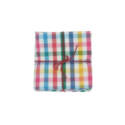Serviettes en tissu Suzette à Table – Lot de 4 – Coton surcyclé et coloré