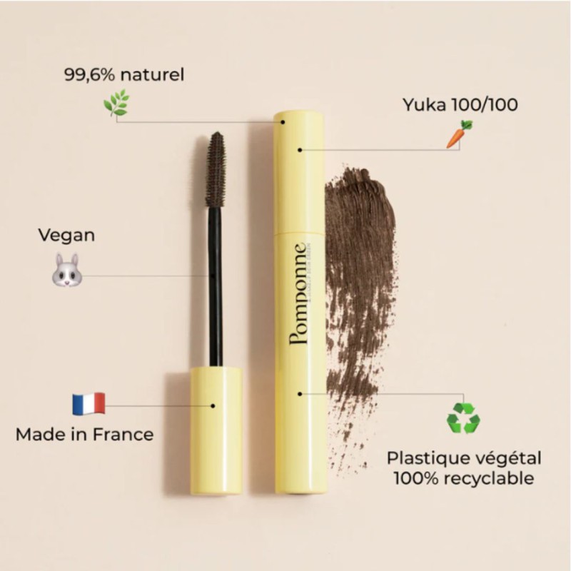 Mascara Naturel Booster de Cils - Noir Intense - Pomponne