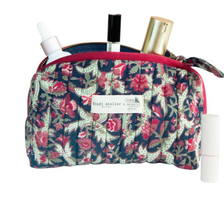 Trousse Maquillage – Bindi Atelier | Coton Matelassé Fait Main, 21x11cm