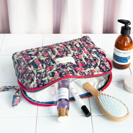 Trousse Maquillage – Bindi Atelier | Coton Matelassé Fait Main, 21x11cm