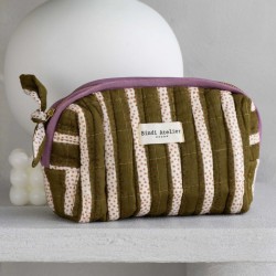 Trousse Maquillage – Bindi Atelier | Coton Matelassé Fait Main, 21x11cm