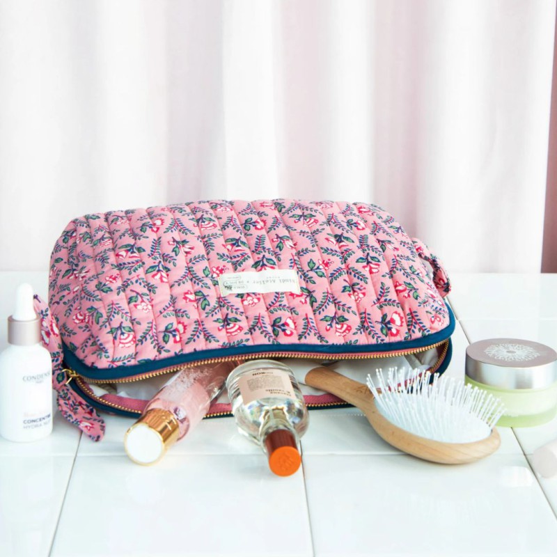 Trousse Maquillage – Bindi Atelier | Coton Matelassé Fait Main, 21x11cm