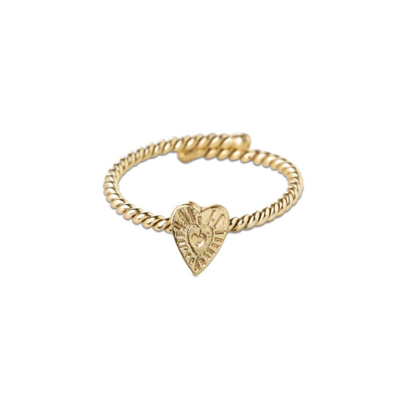 Bague coeur vintage doré - Beautiful Story