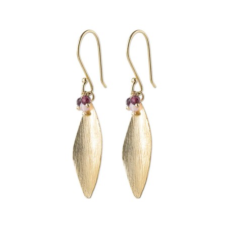 Boucles d'oreilles Longful Grenat + Quartz rose dorées - Beautiful Story