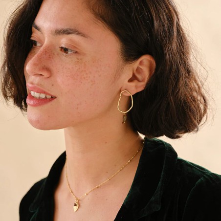 Boucles d'oreilles Bravery Labradorite dorées - Beautiful Story