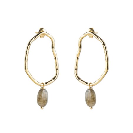 Boucles d'oreilles Bravery Labradorite dorées - Beautiful Story