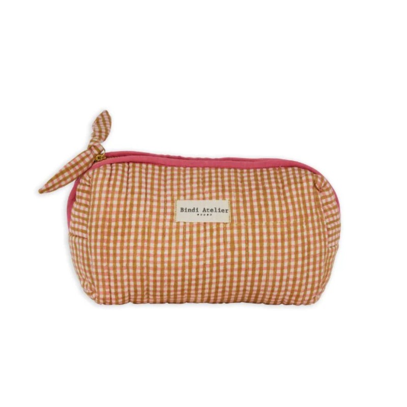 Trousse Maquillage – Bindi Atelier | Coton Matelassé Fait Main, 21x11cm
